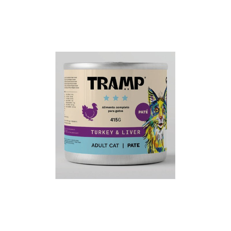 Tramp 3* Cat Pate Rich in Turkey with Liver 415 g