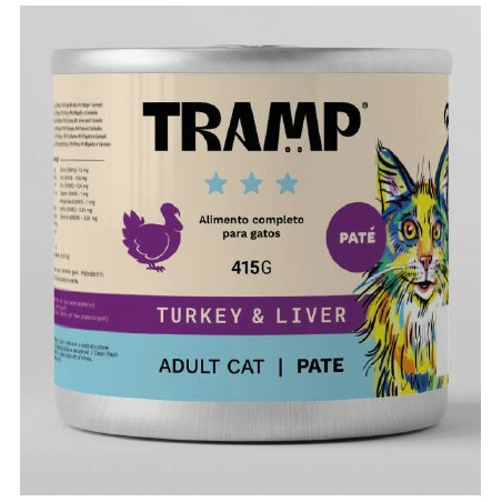 Tramp 3* Cat Pate Rich in Turkey with Liver 415 g