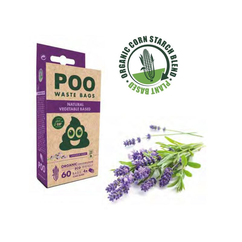Bolsas de Cacas Poo Lavanda 120 uni (8 rollos x 15 bolsas)