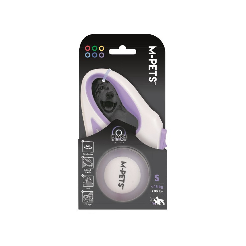 FLASH Correa Retractil Violeta 3 m