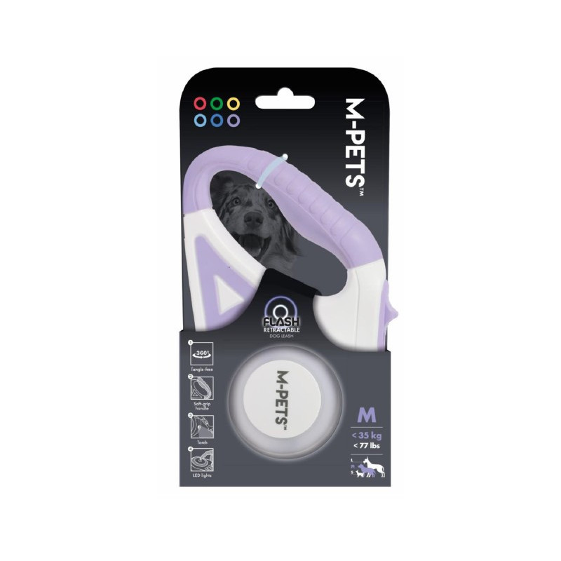 FLASH Correa Retractil Violeta 5 m