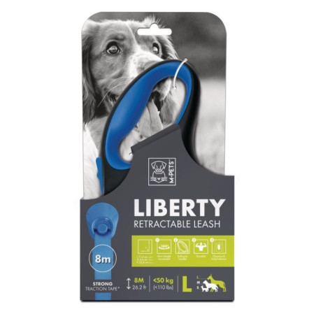 LIBERTY Correa Retractil Azul L 8 m