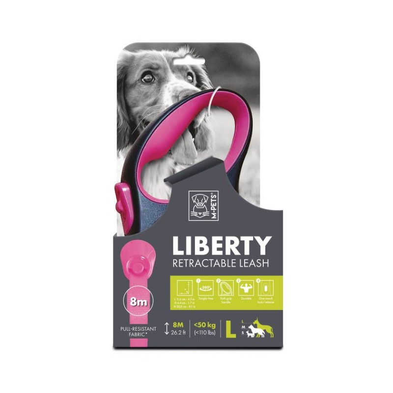 LIBERTY Correa Retractil Rosa L 8 m